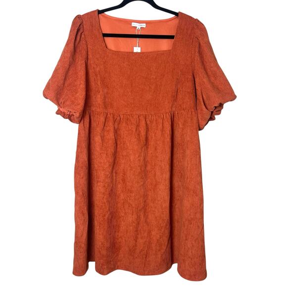 NWT Baltic Born Felipa Ginger Corduroy Puff Sleeve Mini Dress Size 1XL - Picture 1 of 10